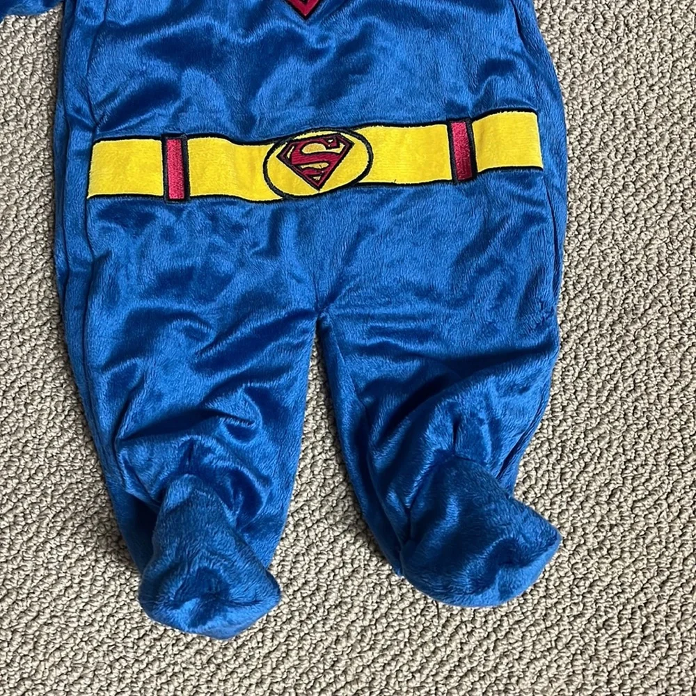 Baby Toddler Snowsuit DC Comic Superman Plush Bunting Hoodie Size 3 months